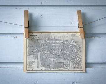1886 Vintage Rostock Map