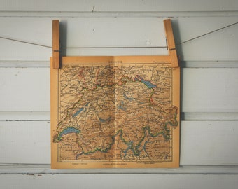 1943 Vintage Map of Switzerland