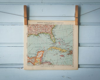 1929 Vintage Cuba & Surroundings Map