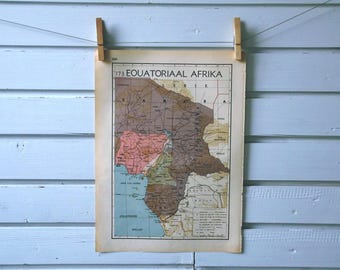 1941 Vintage Equatorial Africa Map