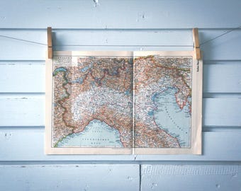 1936 Vintage North Italy Map