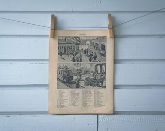 1914 Vintage Train Station Illustration