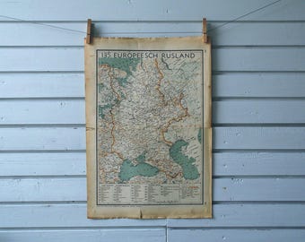 1941 Vintage Map of Russia
