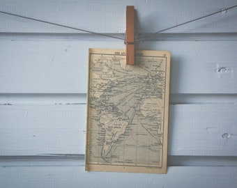 1910s Vintage Map of Atlantic Ocean