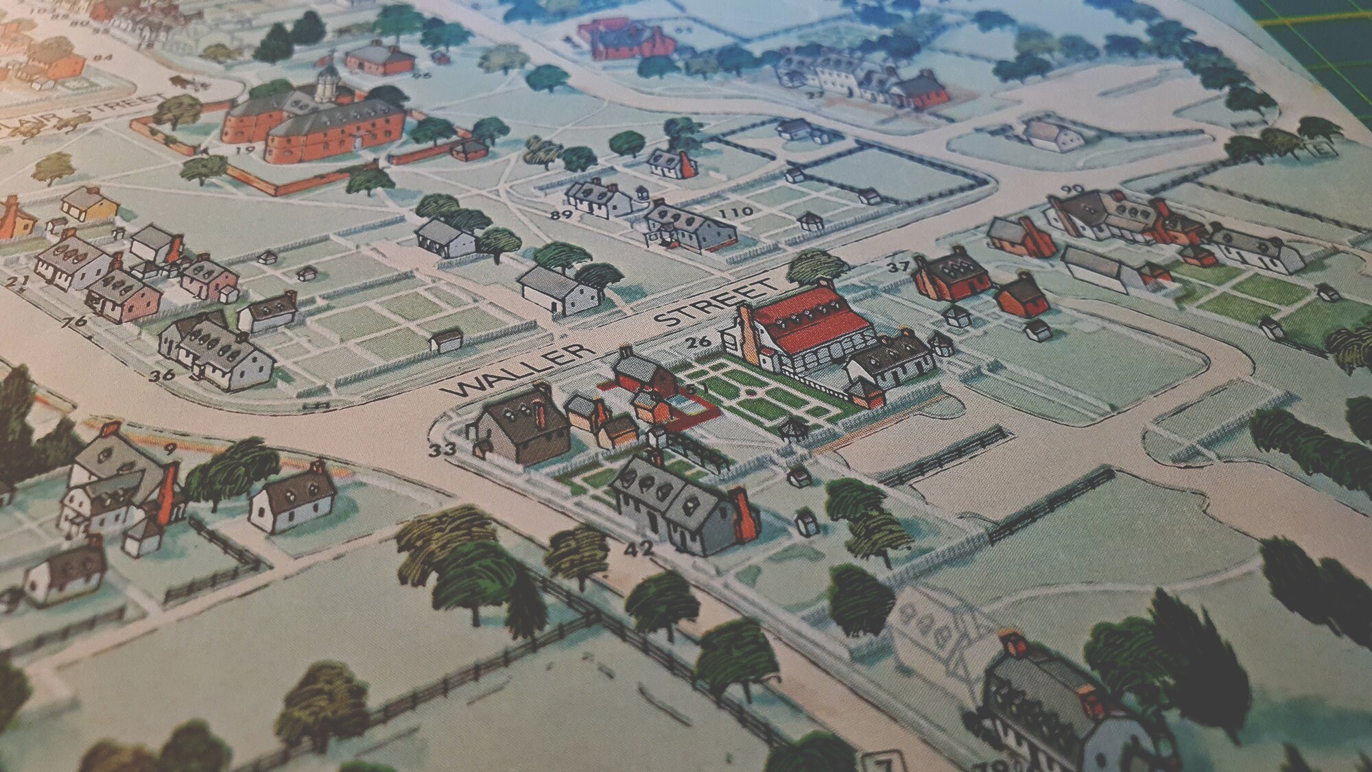 1968 Vintage Colonial Williamsburg Map