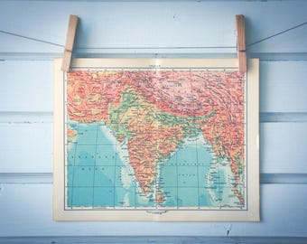 1956 Vintage Map of India