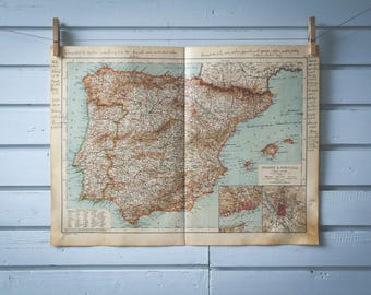 1904 Vintage Map of Spain
