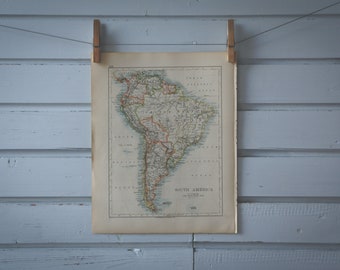 1907 Vintage South America Map
