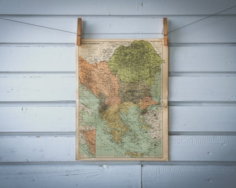 1928 Vintage Map of the Balkans