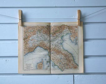 1890 Vintage North Italy Map