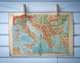 1939 Vintage Map of South and South-East Europe