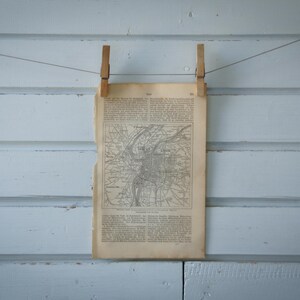 1887 Vintage Map of Lyon