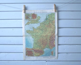 1966 Vintage Map of France