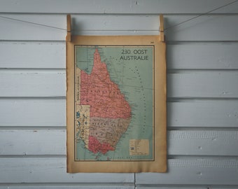 1941 Vintage East Australia Map