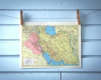1957 Vintage Map of Iran