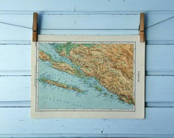 1971 Vintage South Dalmatia Map