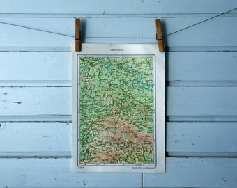 1971 Vintage Virovitica & Surroundings Map