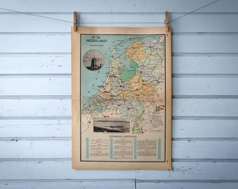 1941 Vintage Map of the Netherlands