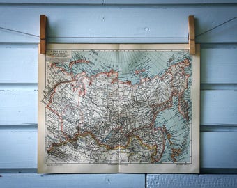 1907 Vintage Siberia Map