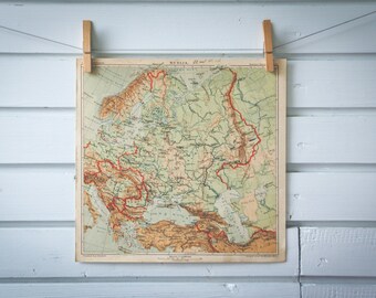 1903 Vintage Map of the Russia
