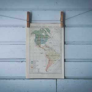 Mapa Zoológico Vintage das Américas de 1897