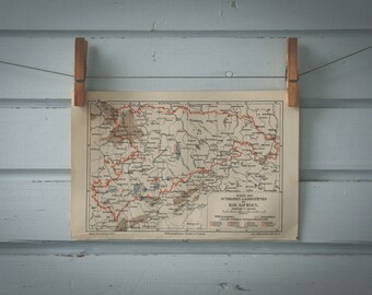 1907 Vintage Ore Deposits Map of Saxony