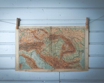 1908 Vintage Austria-Hungary Map