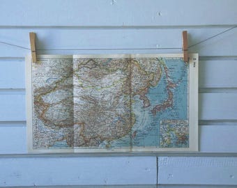 1938 Vintage Map of China
