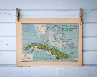1941 Vintage Map of Cuba