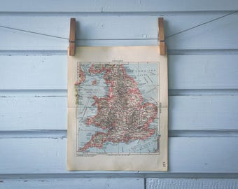 1932 Vintage Map of England
