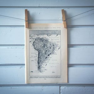 Carte de l'Amérique du Sud, vintage 1935