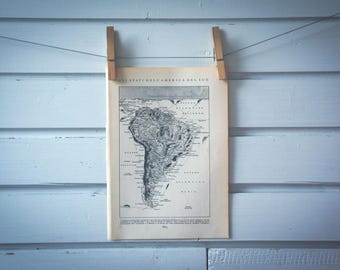 1935 Vintage South America Map