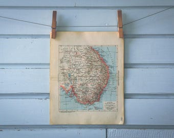 1932 Vintage Southeast Australia Map