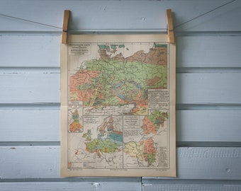 1907 Vintage Spring Arrival Map of Europe