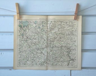 1894 Vintage Central Russia Map