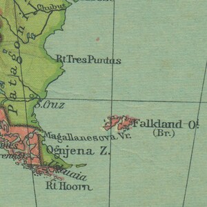 1939 Vintage South America Map image 3