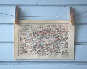 1907 Vintage Ruhr Map