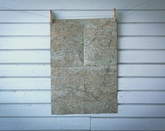 1930s Vintage Central Slovenia Map