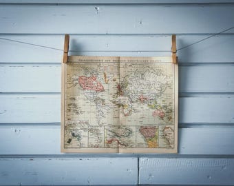 1887 Vintage World Colonies Map
