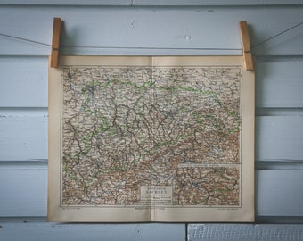 1907 Vintage Map of Saxony