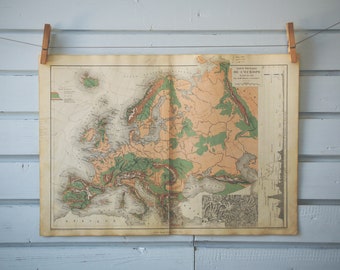 1880 Vintage Map of Europe