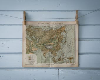 1887 Vintage  Map of Asia