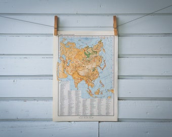 1967 Vintage Asia Ore Deposits Map