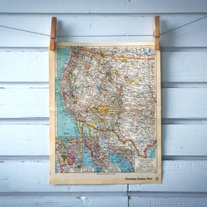 1936 Vintage West USA Karte