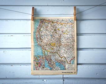 1936 Vintage West USA Map