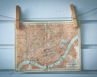 1905 Vintage Map of Cincinnati