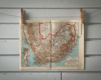 1936 Vintage South Africa Map