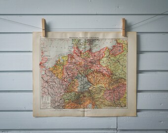 1928 Vintage MItteleuropa Map