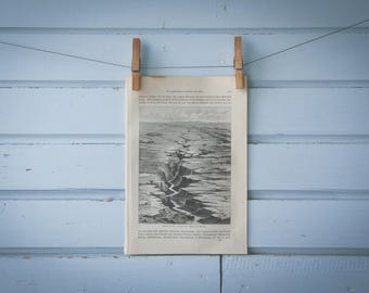 1897 Vintage Marble Canyon Lithograph Illustration