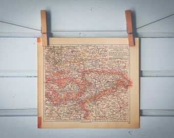 1929 Vintage Central Germany Map